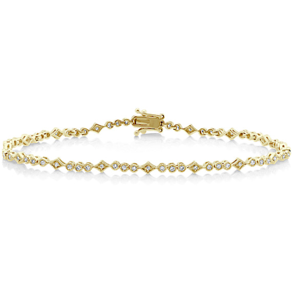 BezelSet Diamond Bracelet in 14k Yellow Gold (7 in) Shane Co.