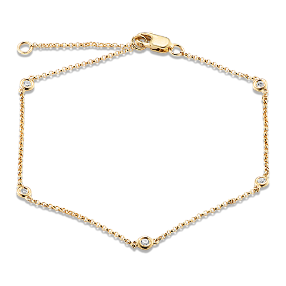 Bezel-Set 0.10 tcw Diamond Station Bracelet