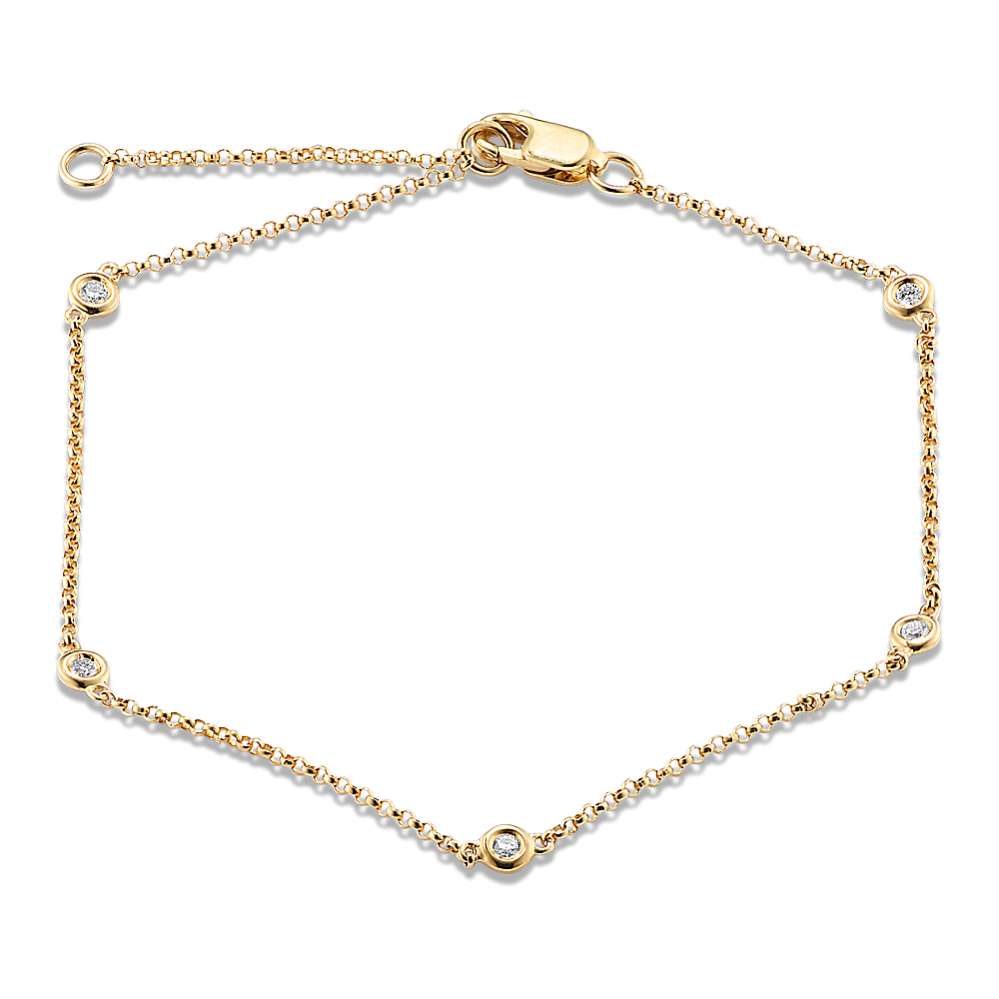 0.10 tcw Bezel-Set Diamond Station Bracelet