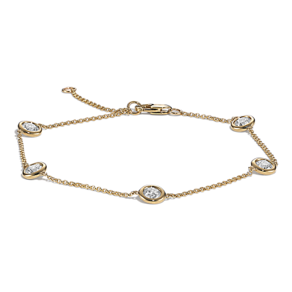 Bezel-Set 0.90 tcw Diamond Station Bracelet