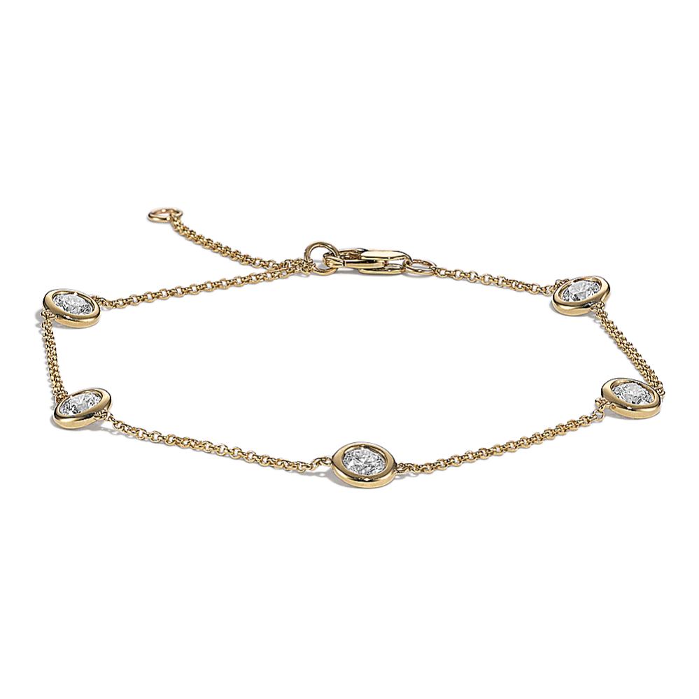 Bezel-Set 0.90 tcw Diamond Station Bracelet