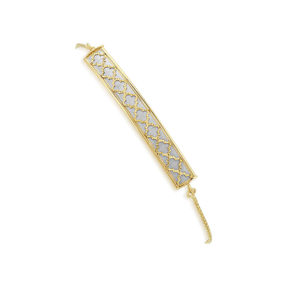Bolo Bracelet in 14k White and Yellow Gold (8 in)