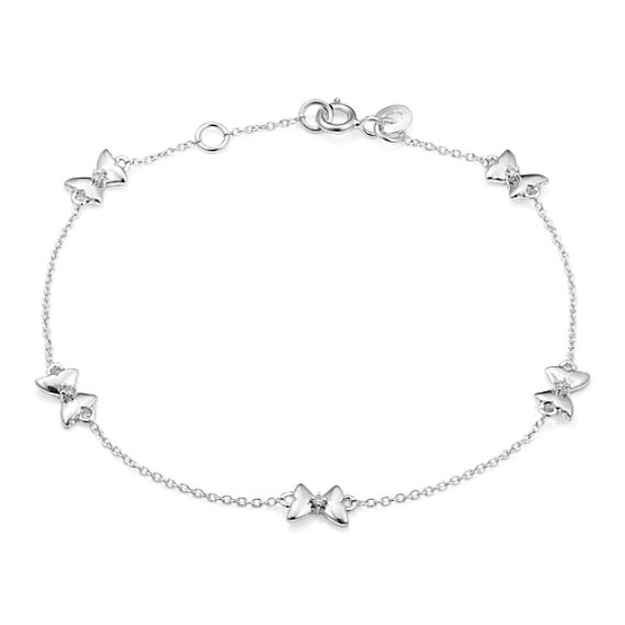 Butterfly Diamond Bracelet in Sterling Silver