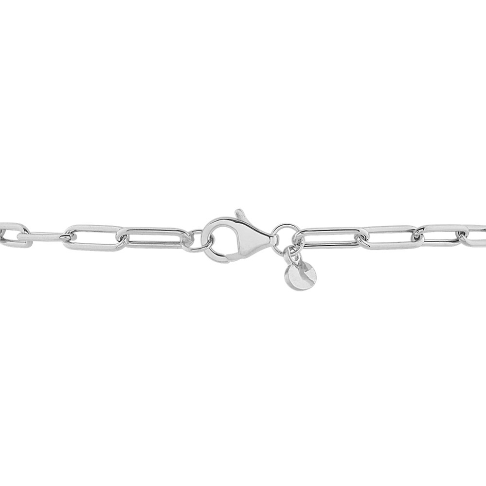 Cali 14K White Gold Paperclip Chain Bracelet | Shane Co.