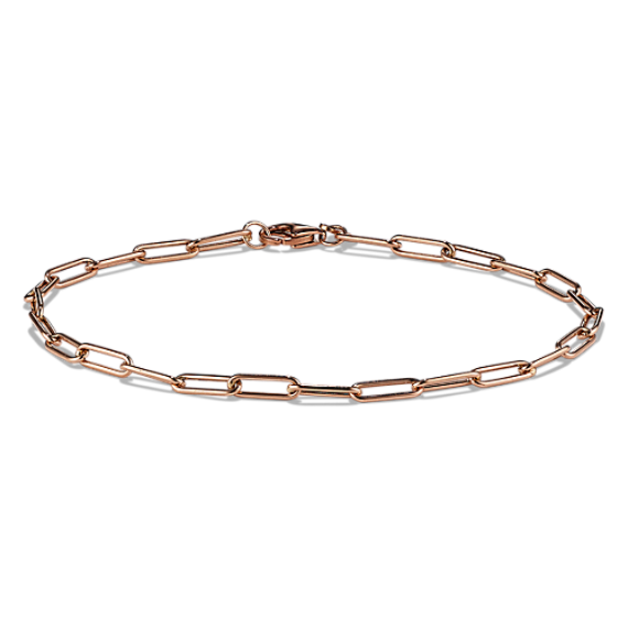 Cali 14K Rose Gold Paperclip Chain Bracelet