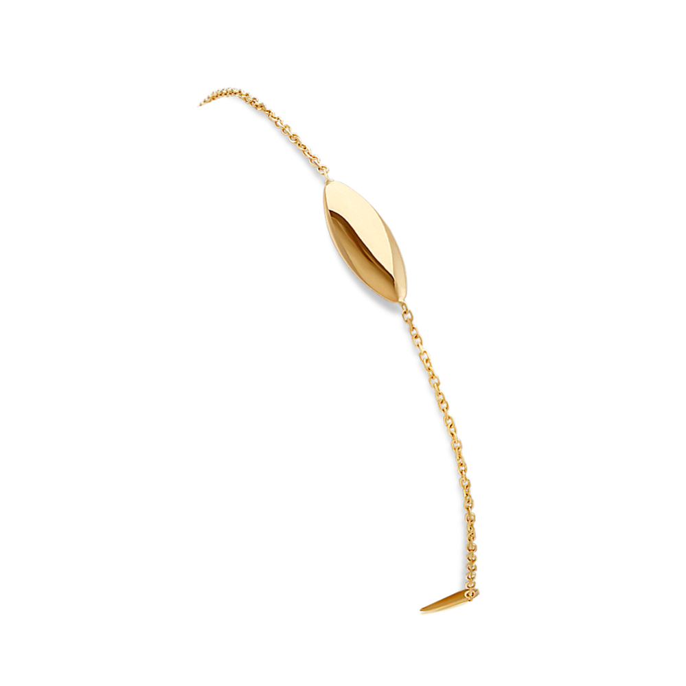 Chain and Gold Accent Bracelet in 14k Yellow Gold (7'')