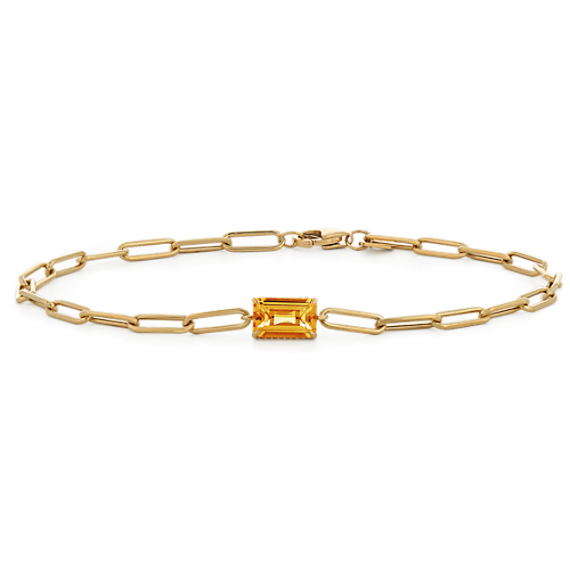 Sidra Citrine Paperclip Bracelet