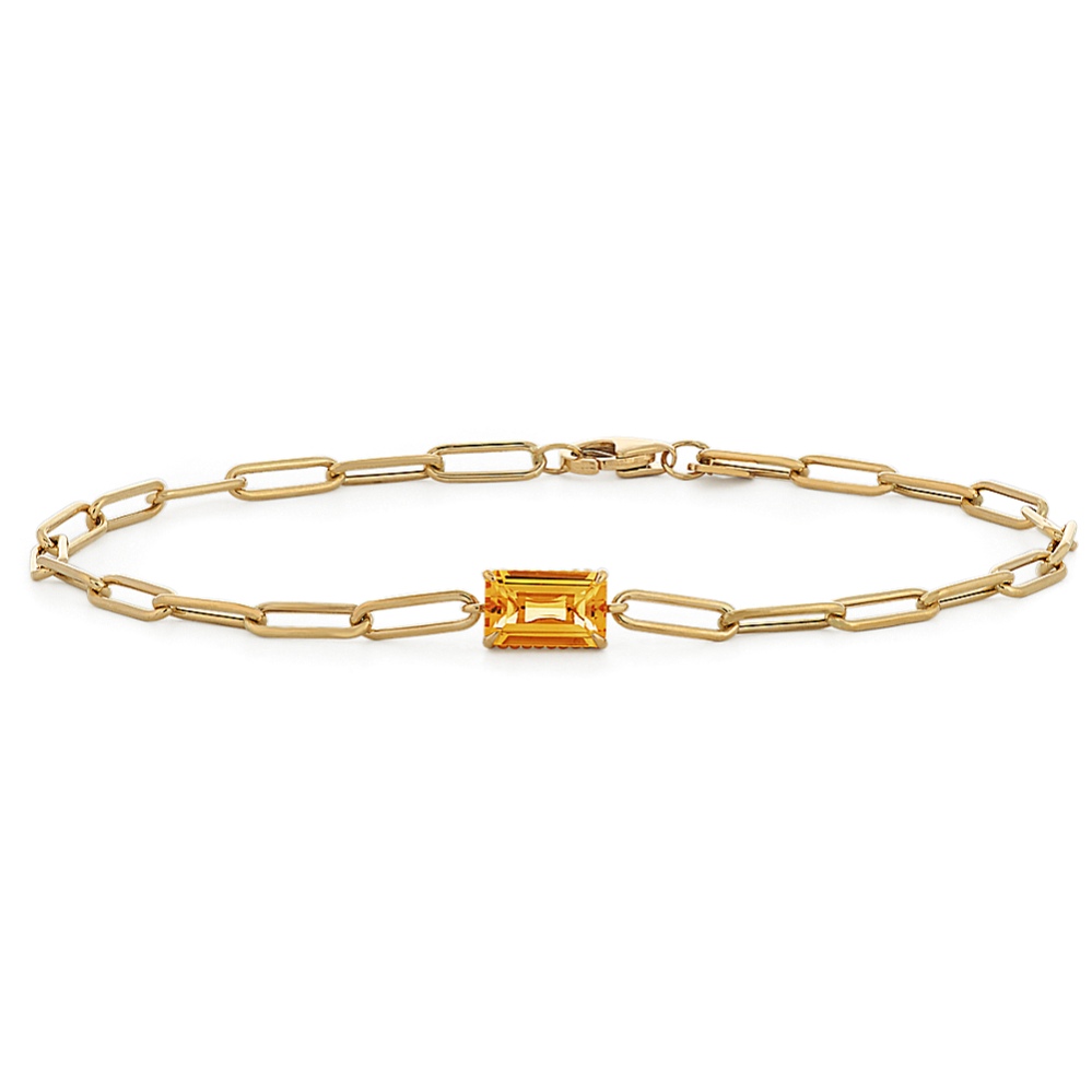 Sidra Citrine Paperclip Bracelet