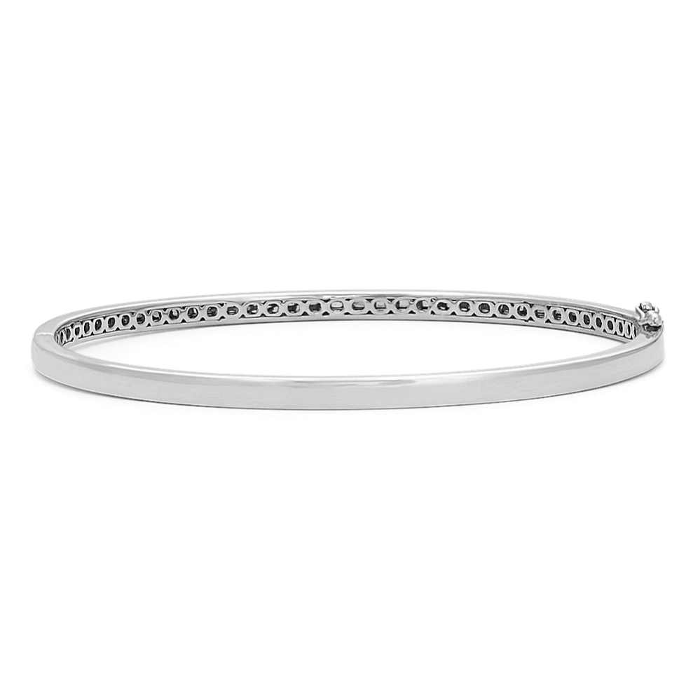Classic Bangle Bracelet in 14k White Gold (7.5'')
