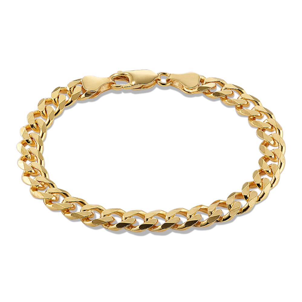 Yellow gold curb deals bracelet