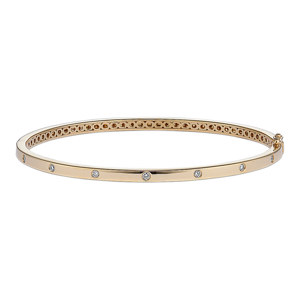 Flush-Set Diamond Bangle Bracelet