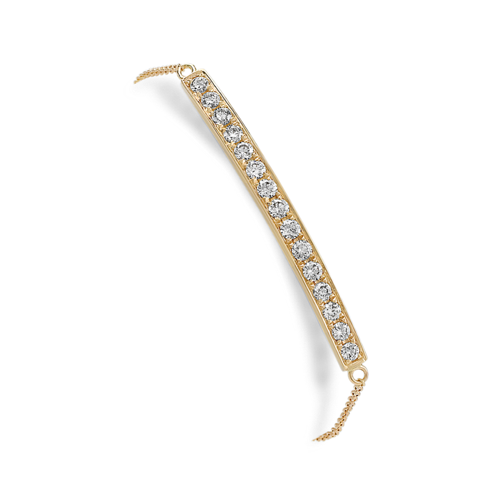 Diamond Bar Bracelet in 14k Yellow Gold (7 in)