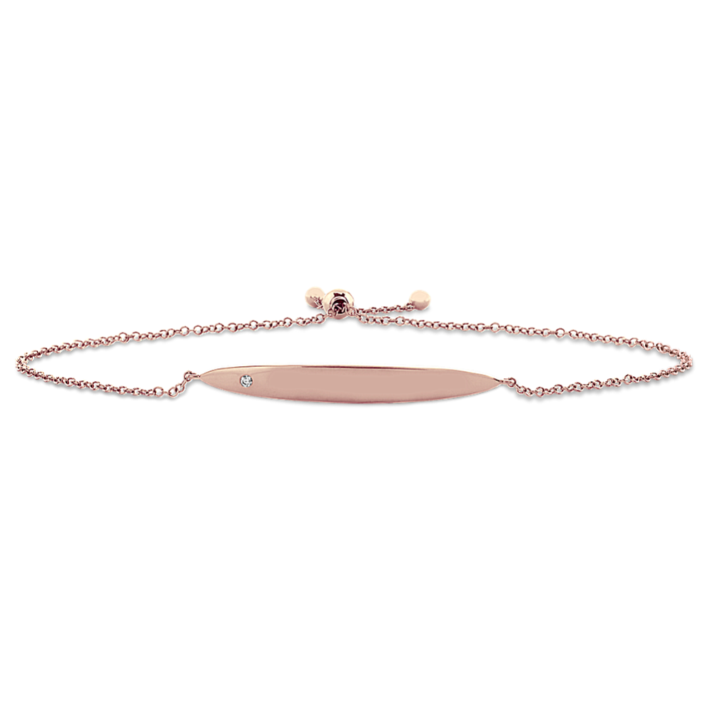 Diamond Bolo Bracelet in 14k Rose Gold (7'')
