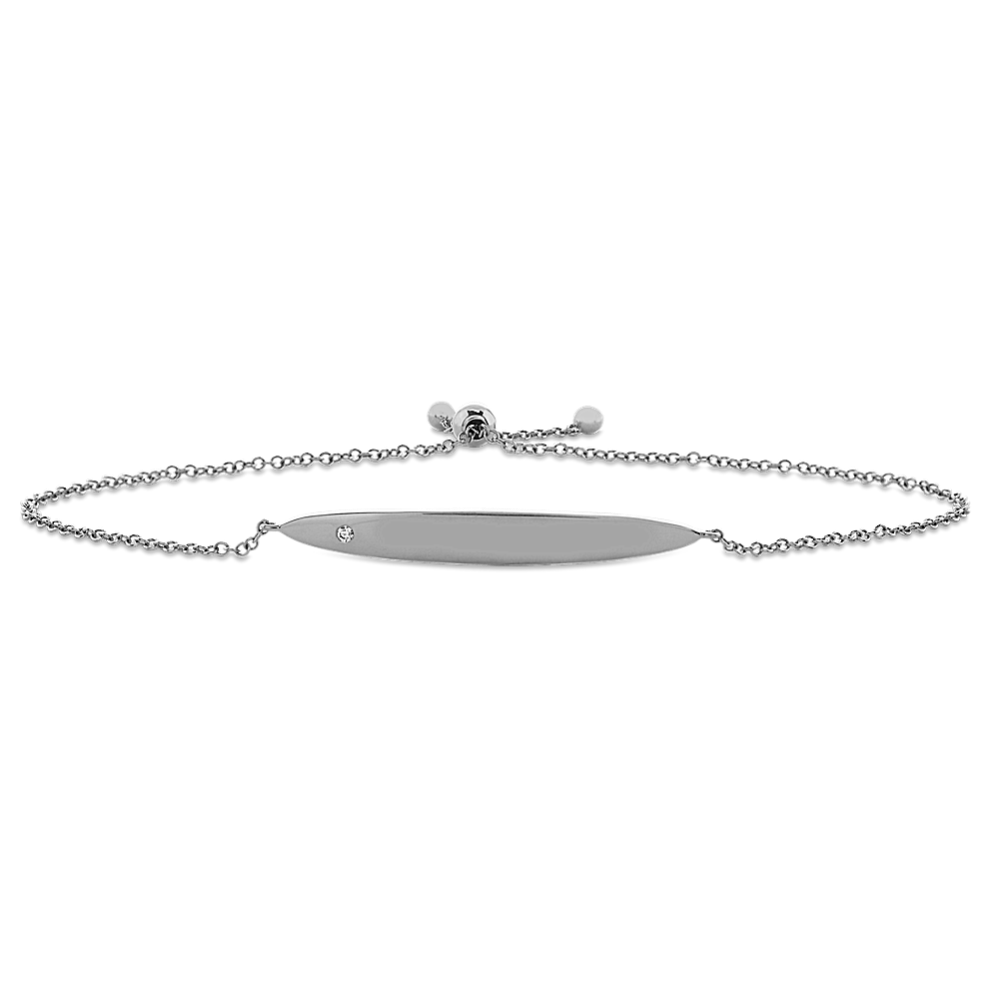 Diamond Bolo Bracelet in 14k White Gold (7'')