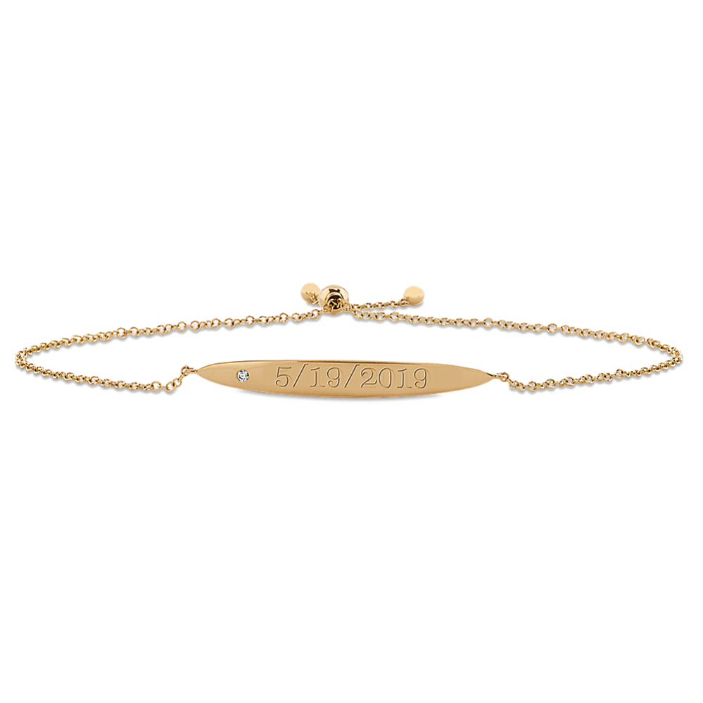 Diamond Bolo Bracelet in 14k Yellow Gold ( 7'')