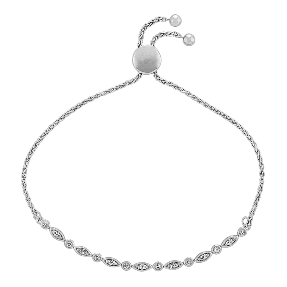 Diamond bolo deals bracelet sterling silver