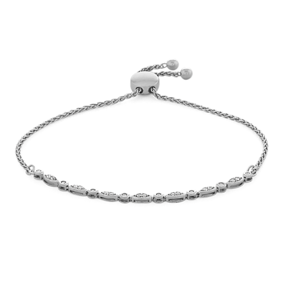 Diamond Bolo Bracelet in Sterling Silver
