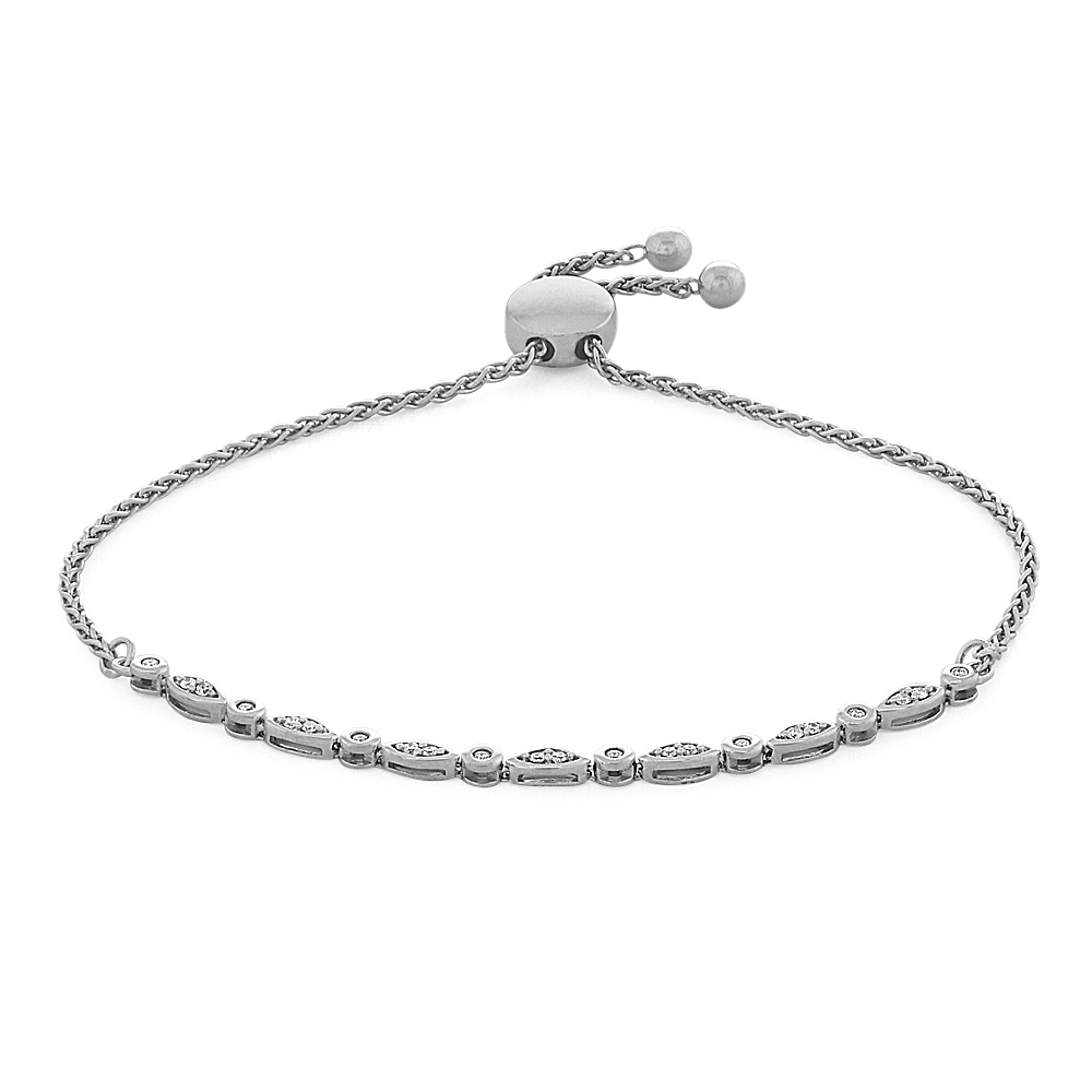 Natural Diamond Bolo Bracelet in Sterling Silver (9 in) Shane Co.