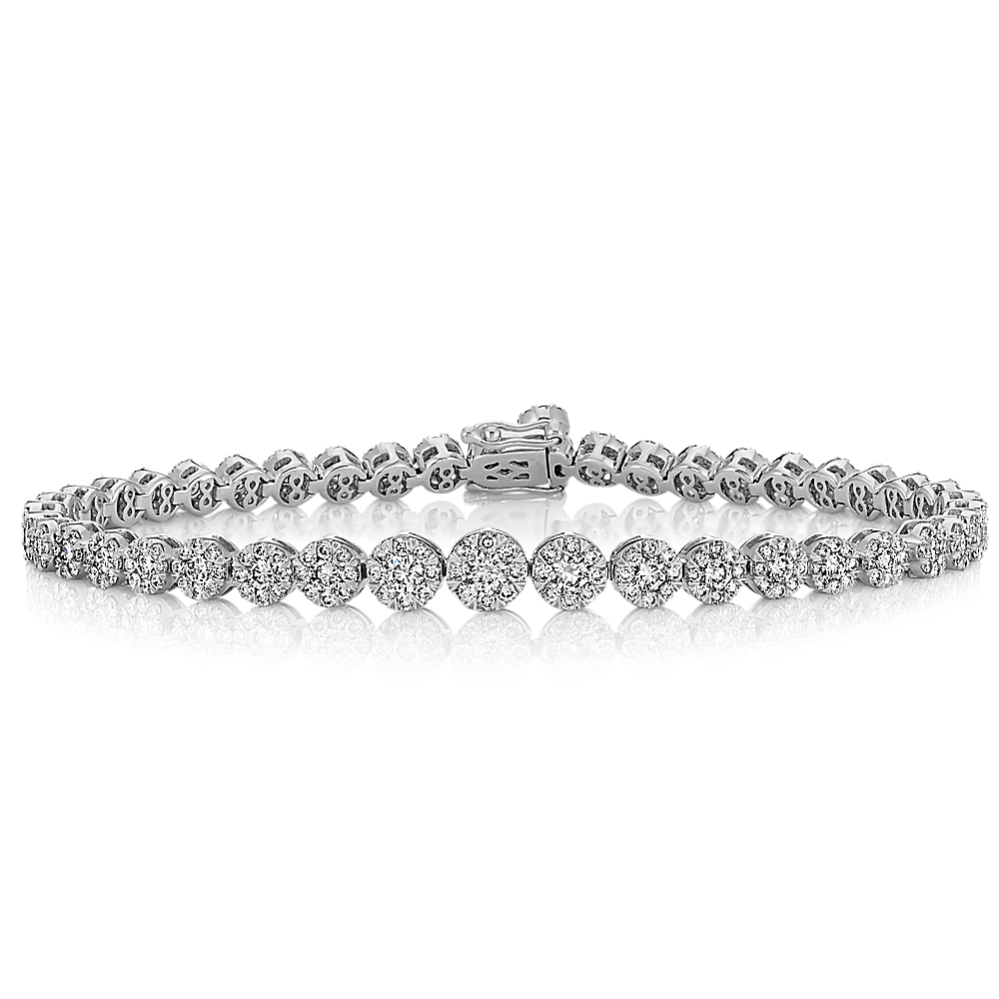 3 1/2 ct. Diamond Cluster Bracelet (7'')