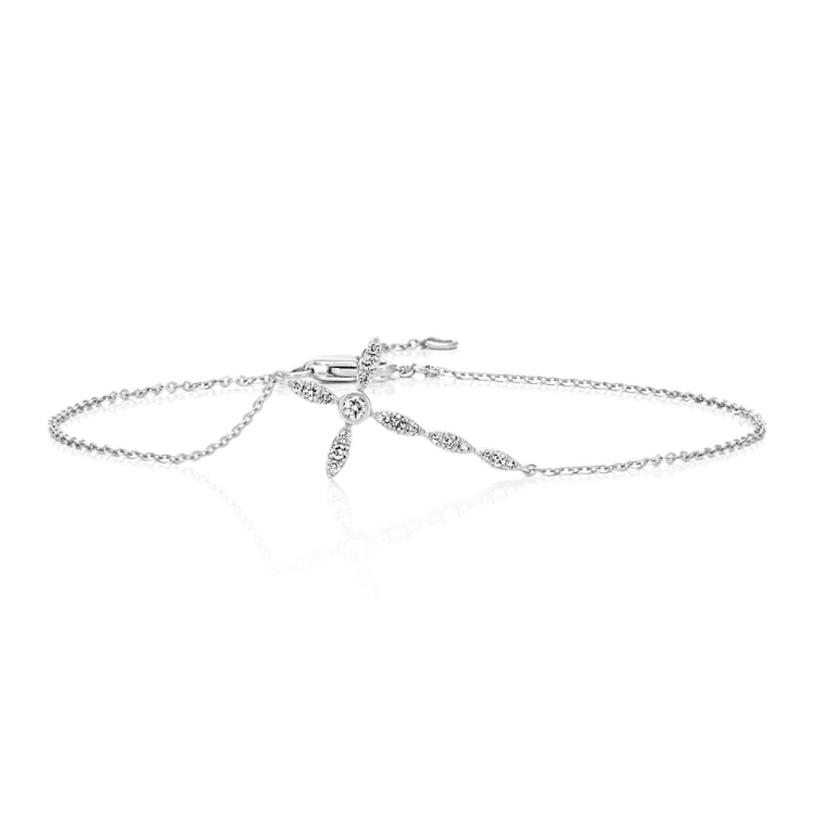 Natural Diamond Cross Bracelet (8 in)