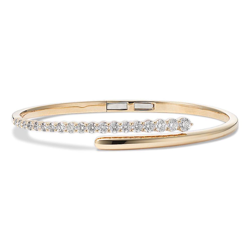 Pave & 14K Yellow Gold Bypass Bracelet (7.25 in)