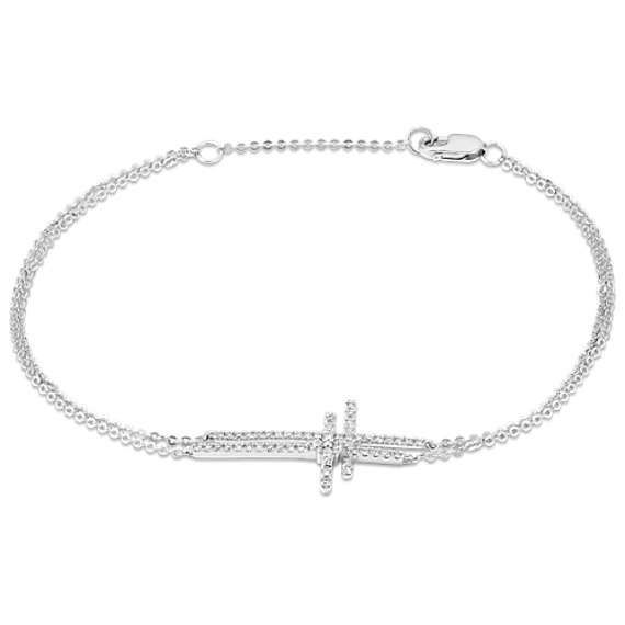 bracelet with diamond cross