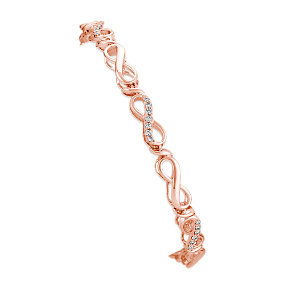 Diamond Infinity Bracelet In 14k Rose Gold 7 Shane Co Diamond Infinity Bracelet In 14k Rose Gold 7