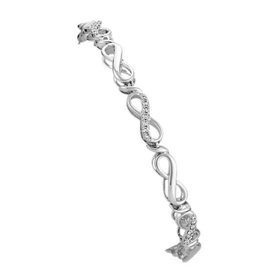 Diamond Infinity Bracelet In 14k White Gold 7 Shane Co Diamond Infinity Bracelet In 14k White Gold 7