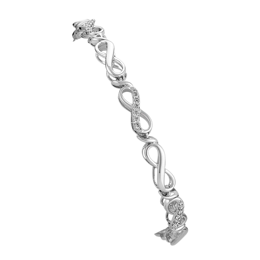 Diamond Infinity Bracelet in 14k White Gold 7