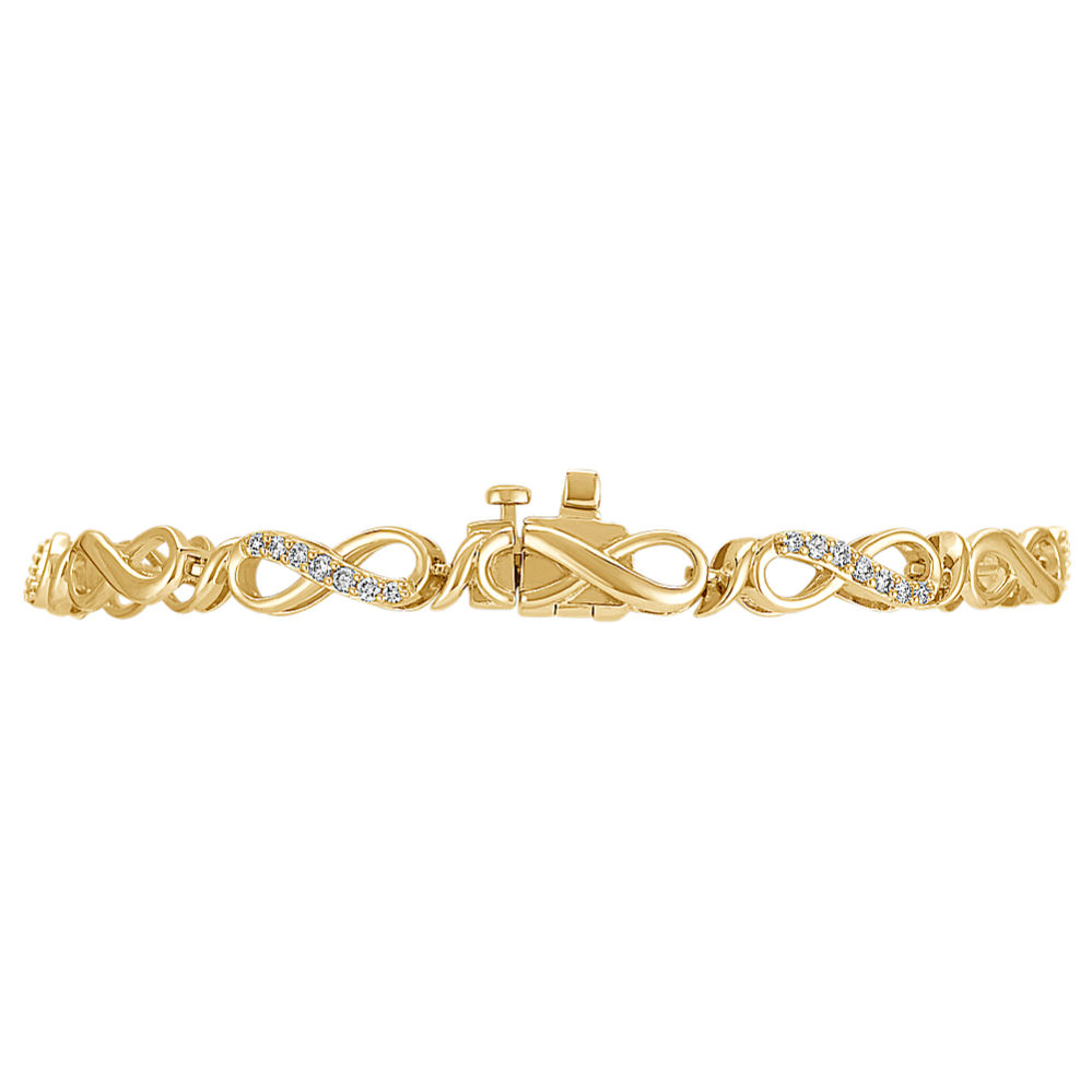 Diamond Infinity Bracelet in 14k Yellow Gold (7'') | Shane Co.