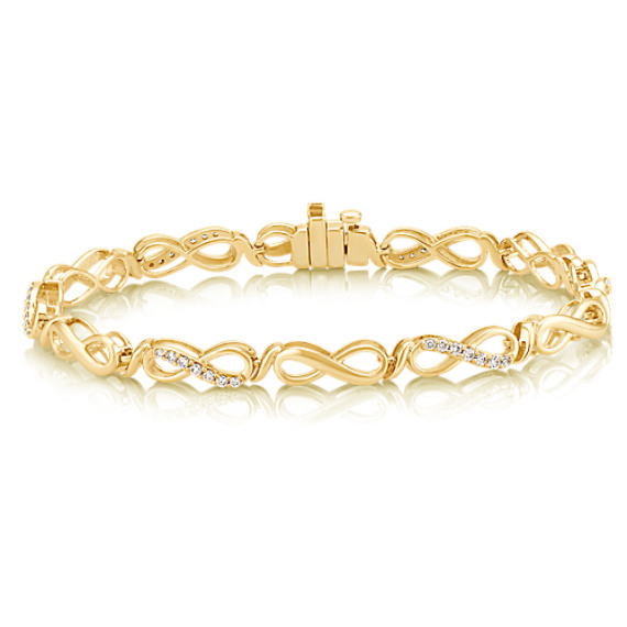 Diamond Infinity Bracelet in 14k Yellow Gold (7 in) Shane Co.