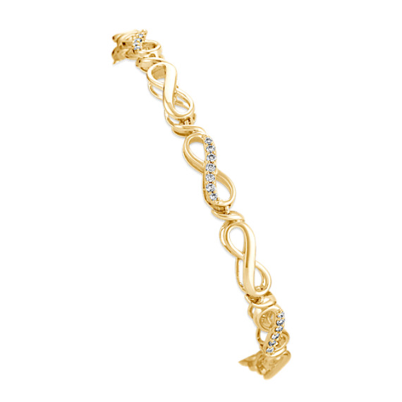Diamond Infinity Bracelet In 14k Yellow Gold 7 Shane Co Diamond Infinity Bracelet In 14k Yellow Gold 7