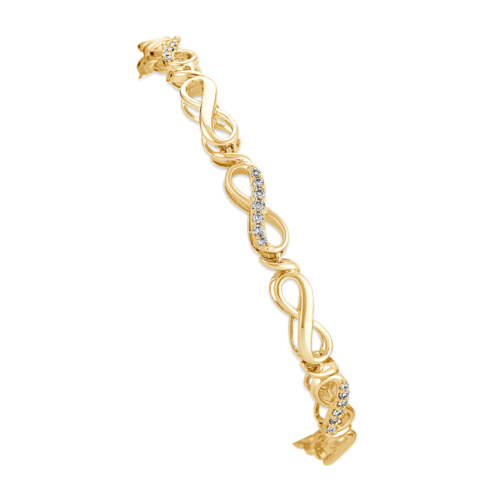 Diamond Infinity Bracelet in 14k Yellow Gold (7 in)