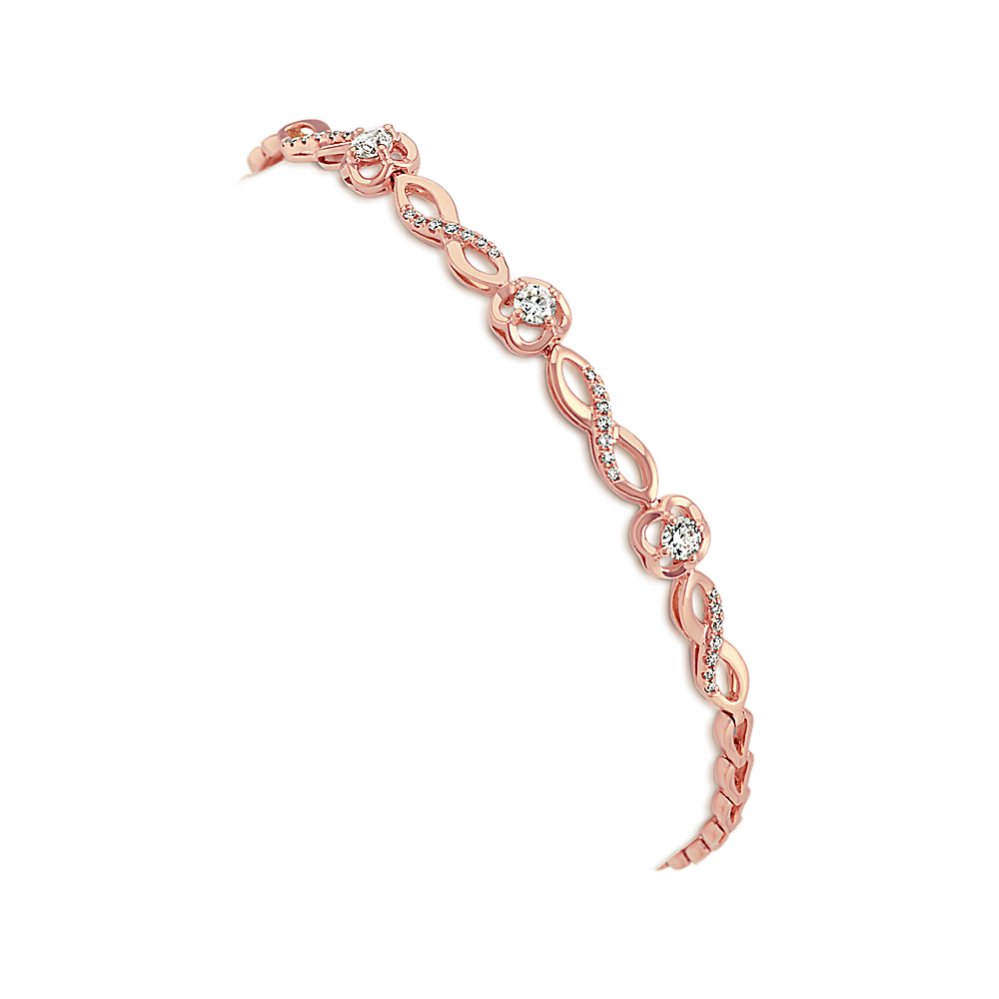 Diamond Infinity Link Bracelet in 14k Rose Gold