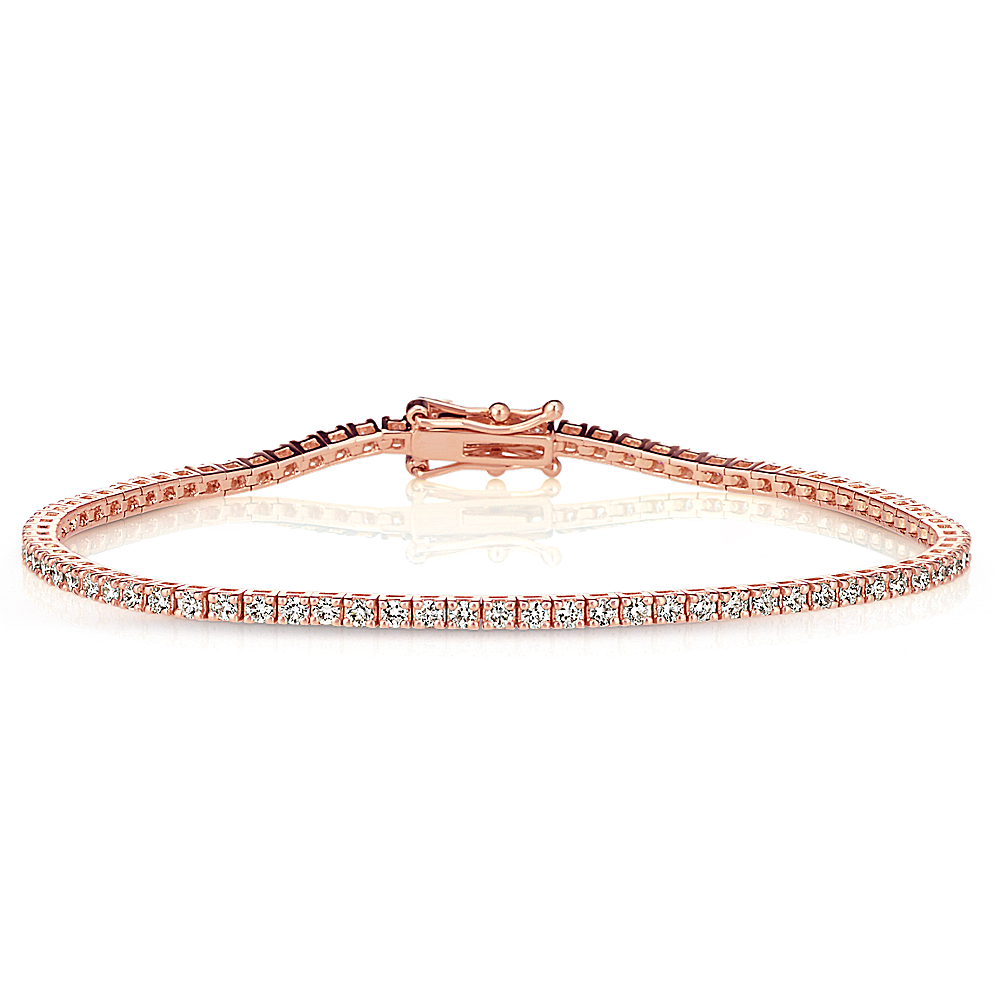 Villa Natural Diamond Lined Bracelet in 14k Rose Gold (7 in)