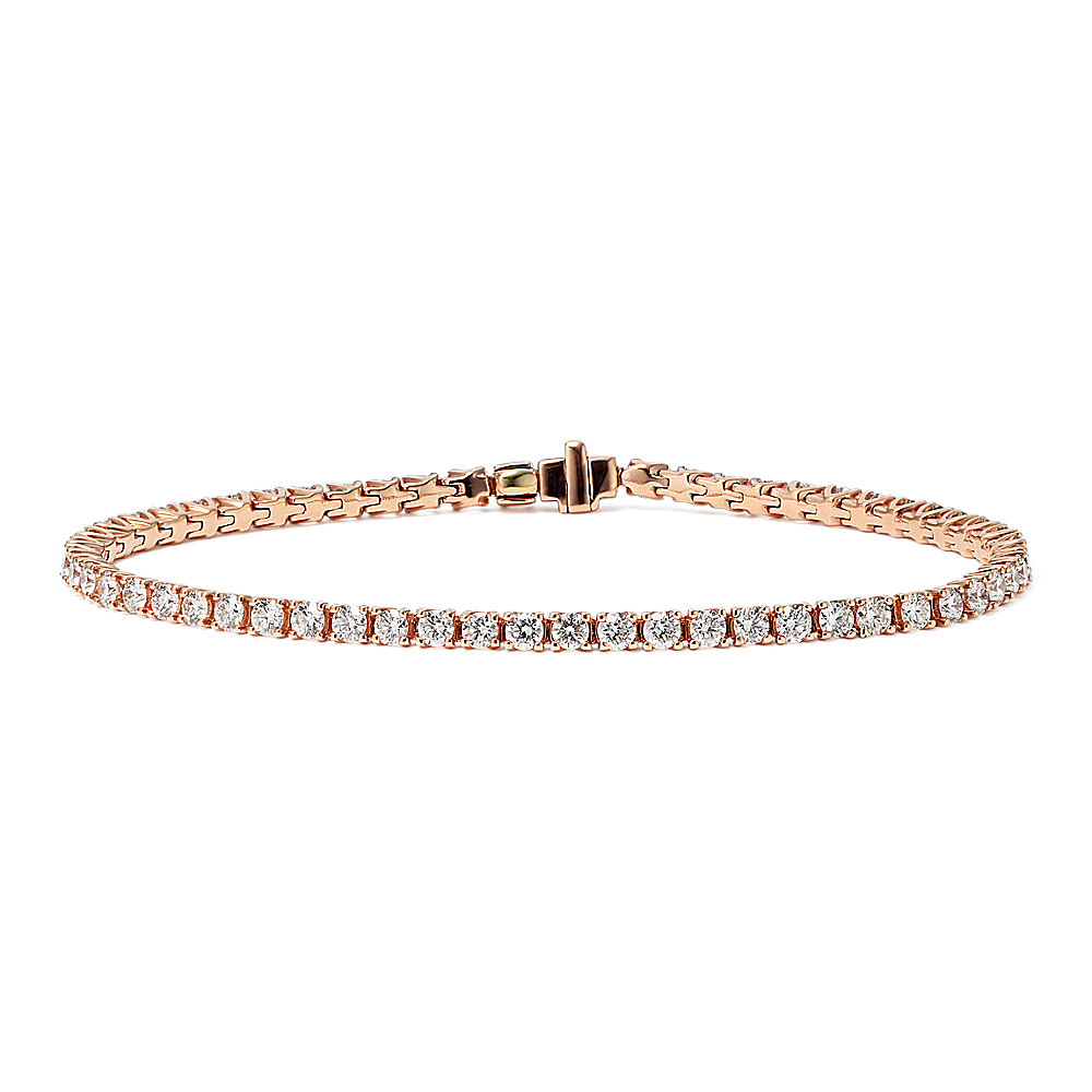 Isra Natural Diamond-Lined Tennis Bracelet in 14k Rose Gold (7 in)