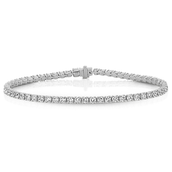 Diamond-Lined Tennis Bracelet in Platinum (7 in)