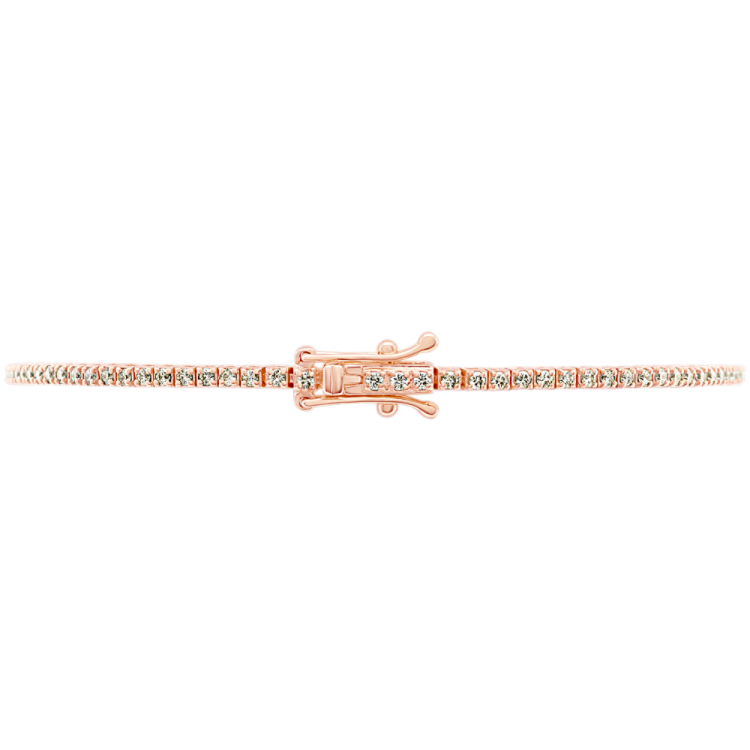Amala Natural Diamond Tennis Bracelet in 14k Rose Gold (7 in)