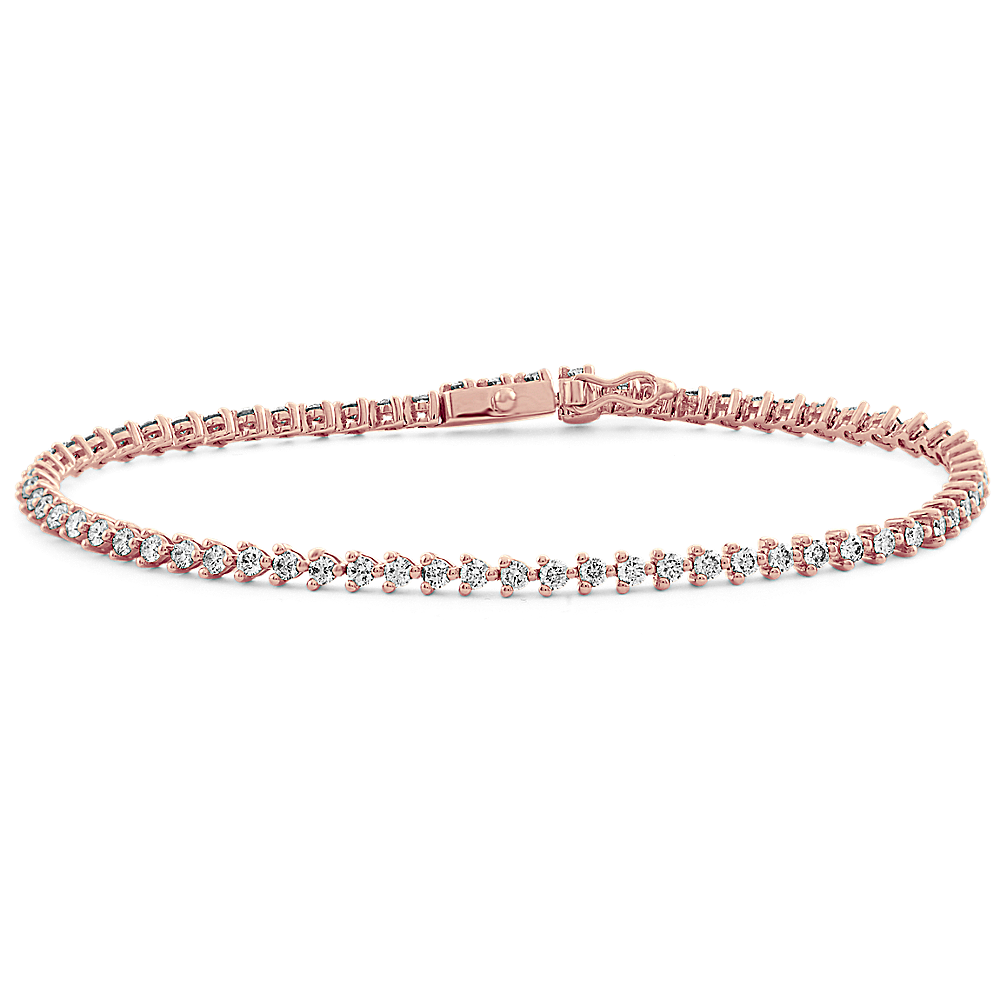 Marceline Natural Diamond Tennis Bracelet in 14k Rose Gold (7 in)