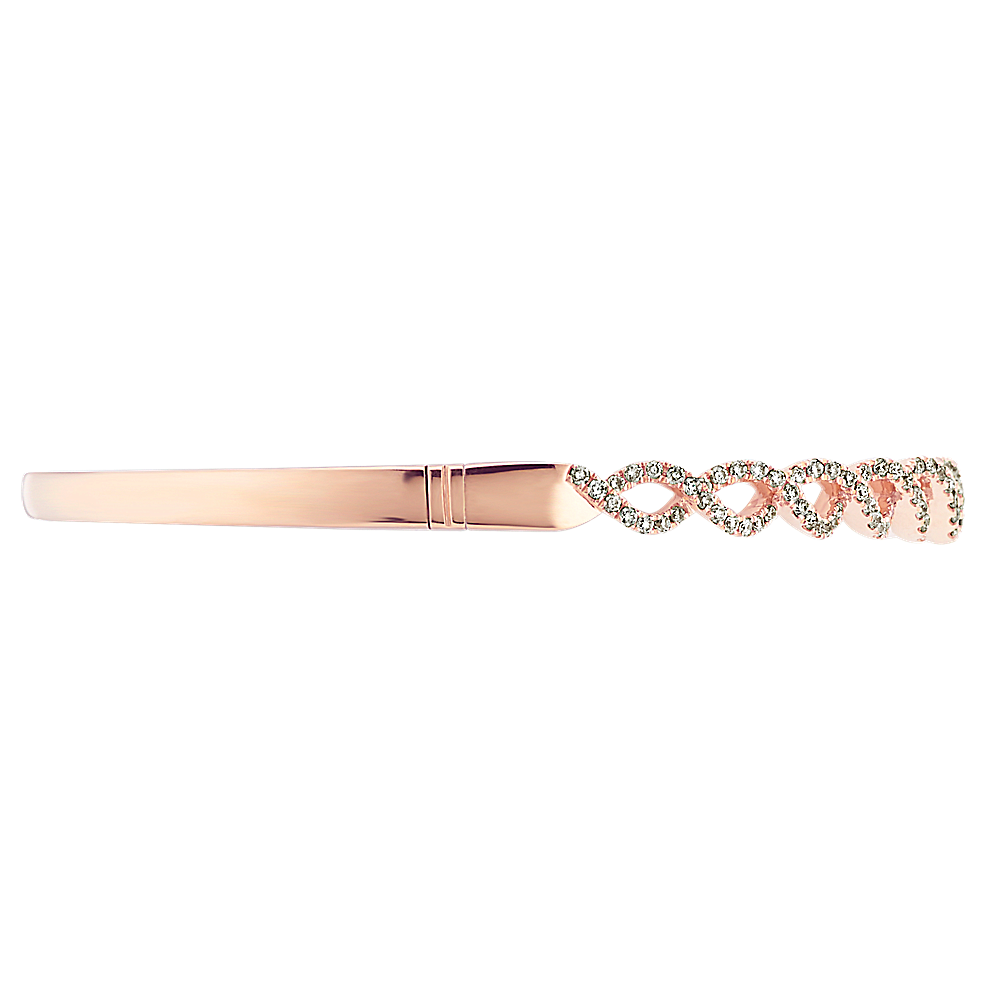 14K Rose Gold Diamond Twist Bracelet