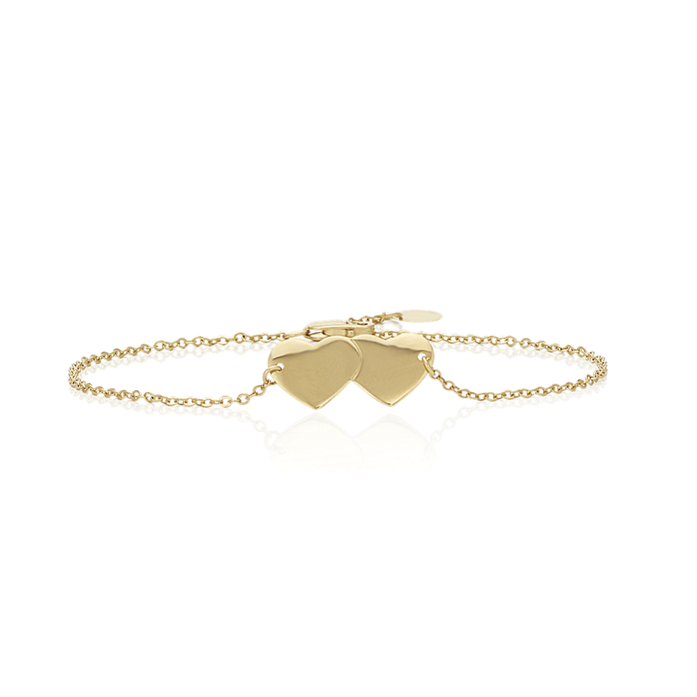 14K Yellow Gold Double Sweetheart Bracelet