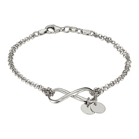 Sterling Silver Engravable Infinity Bracelet