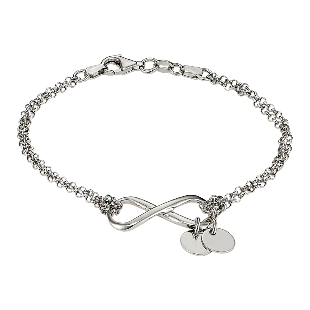 Sterling Silver Engravable Infinity Bracelet