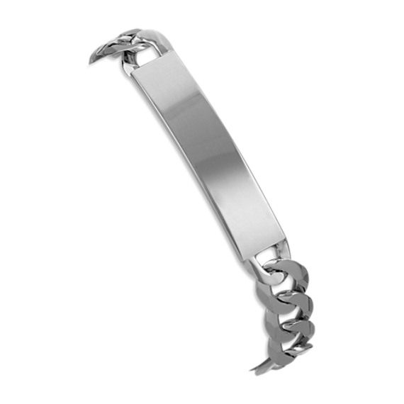 Engravable Sterling Silver Figaro Bracelet (8.5 in)