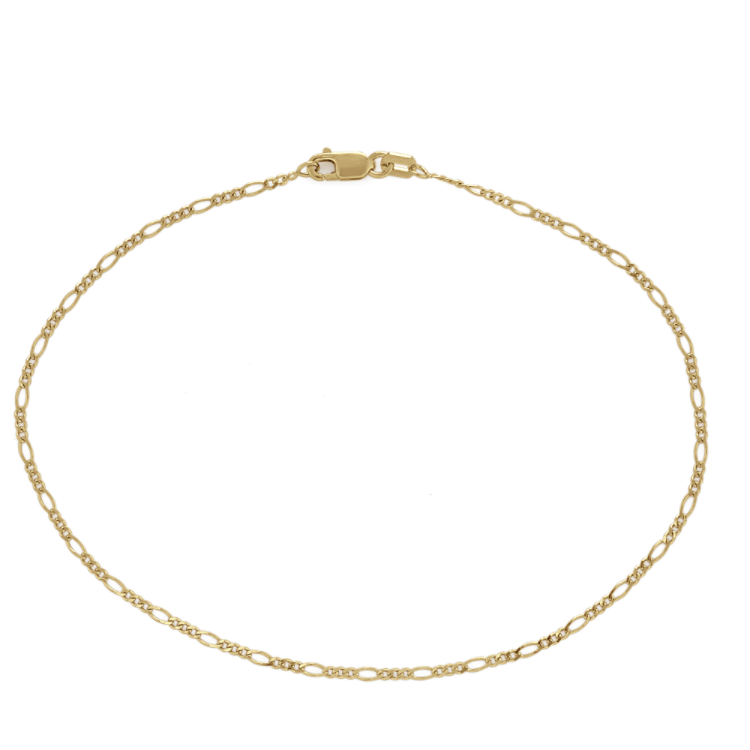 Figaro Anklet in 14K Yellow Gold (9 in)