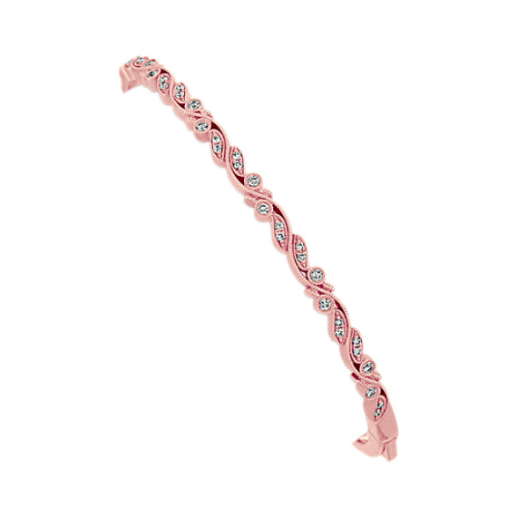 Floral Diamond Bangle Bracelet (7 in)