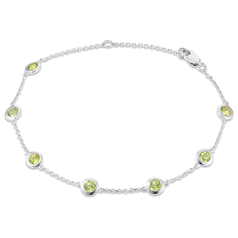 Mina Peridot Station Bracelet in Sterling Silver