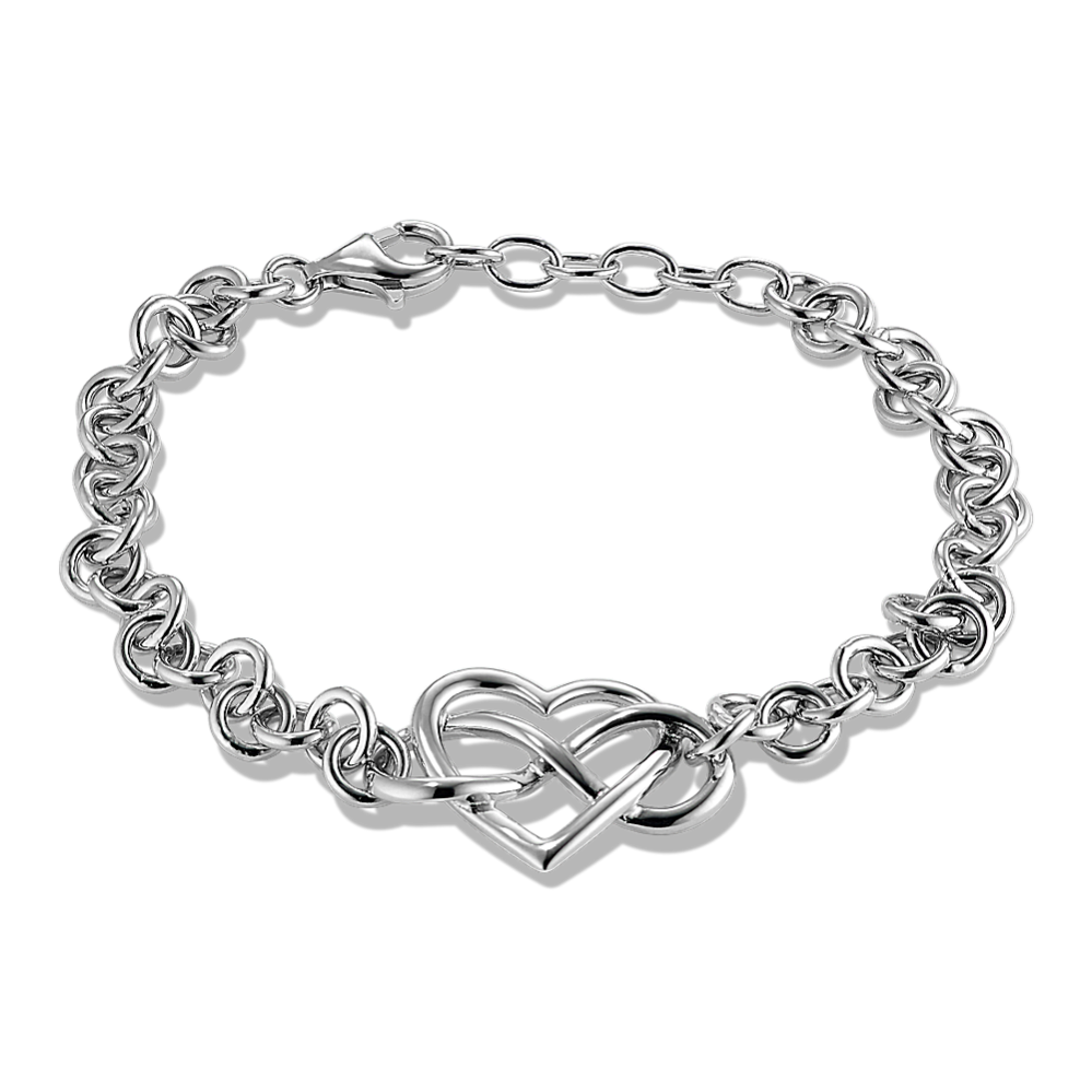 Charlie Infinity Heart Bracelet in Sterling Silver