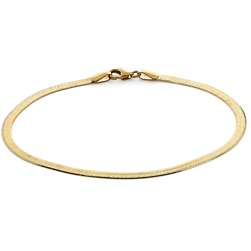 Hayden Herringbone Bracelet in 14k Yellow Gold (7.5 in)