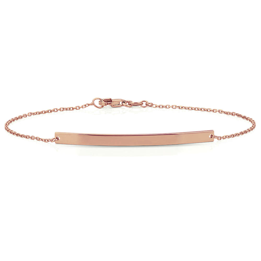 14K Rose Gold Bar Bracelet